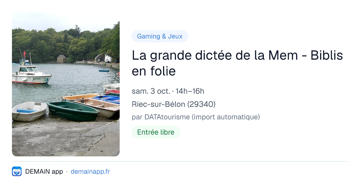 La grande dictée de la Mem - Biblis en folie — Riec-sur-Bélon