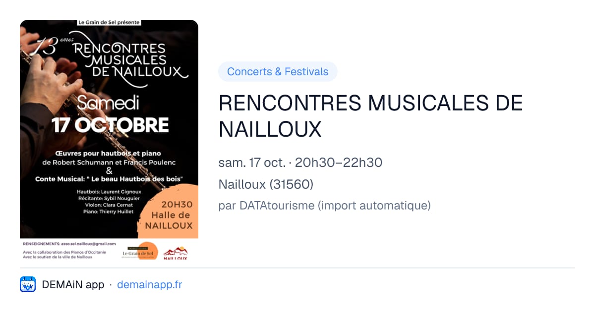RENCONTRES MUSICALES DE NAILLOUX — Nailloux