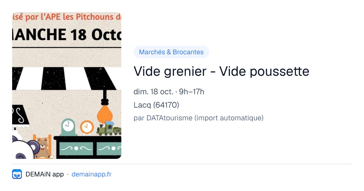 Vide grenier - Vide poussette — Lacq