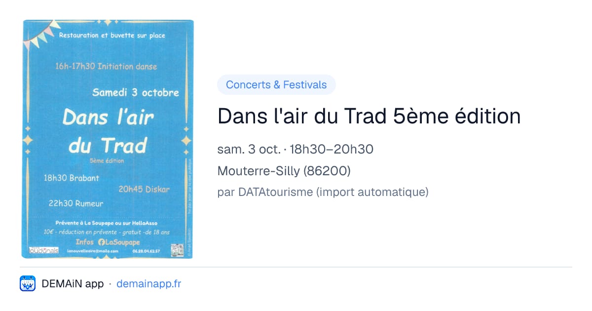 Dans l'air du Trad 5ème édition — Mouterre-Silly