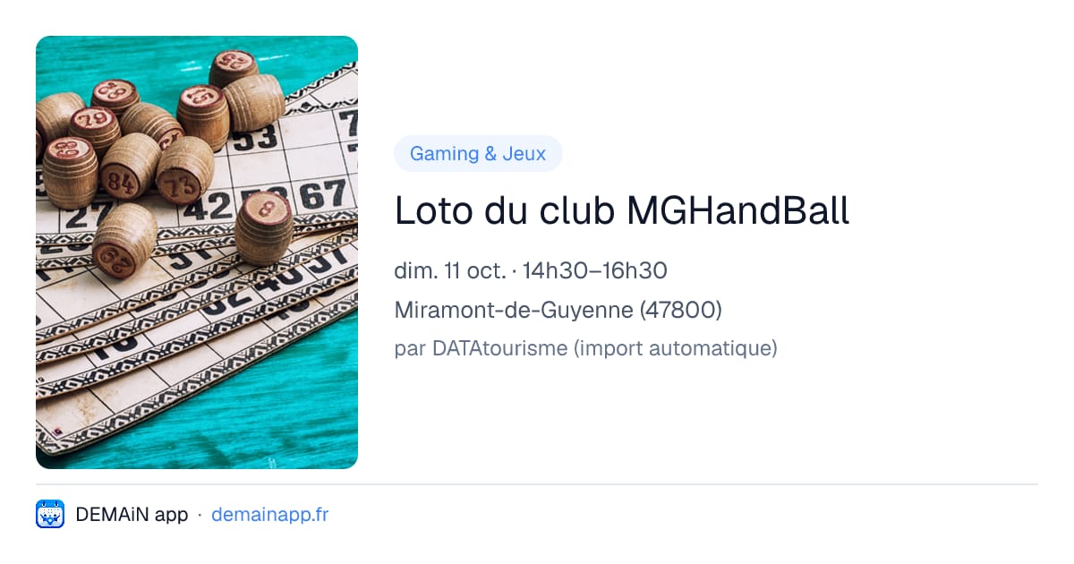 Loto du club MGHandBall — Miramont-de-Guyenne