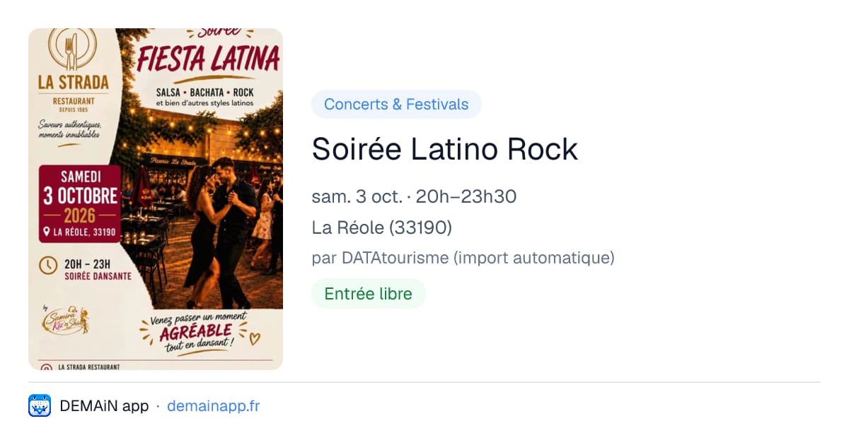 Soirée Latino Rock — La Réole