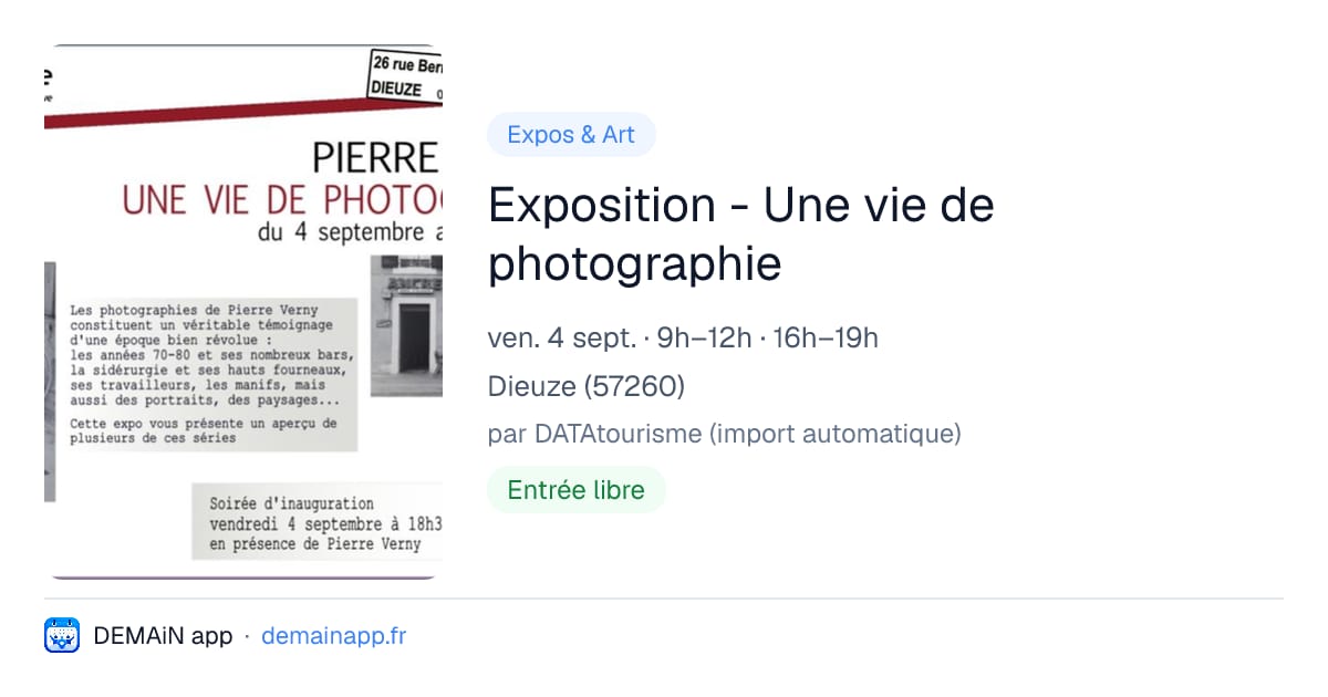 Exposition - Une vie de photographie — Dieuze