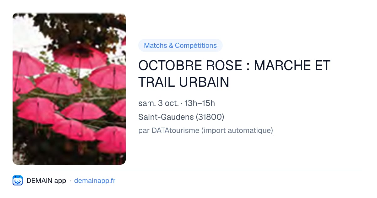 OCTOBRE ROSE : MARCHE ET TRAIL URBAIN — Saint-Gaudens