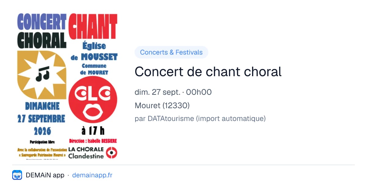 Concert de chant choral — Mouret