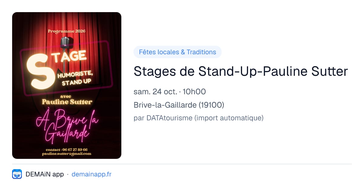 Stages de Stand-Up-Pauline Sutter — Brive-la-Gaillarde