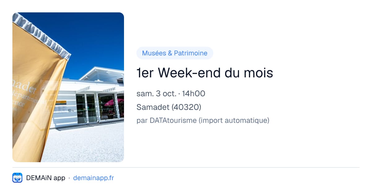 1er Week-end du mois — Samadet