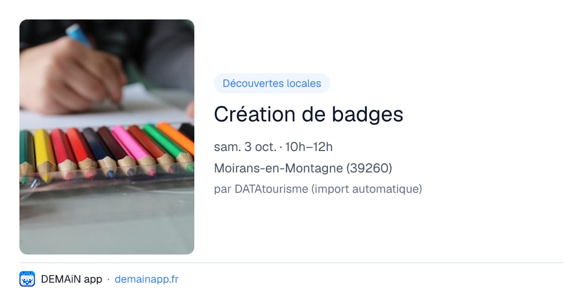 Création de badges — Moirans-en-Montagne