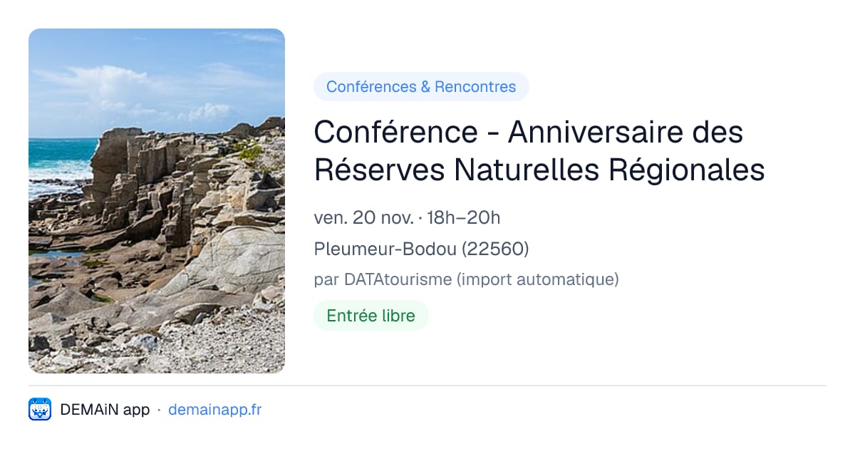 Conférence - Anniversaire des Réserves Naturelles Régionales — Pleumeur-Bodou