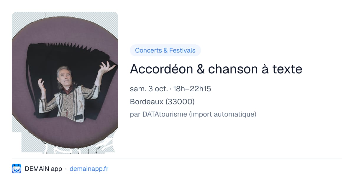 Accordéon & chanson à texte — Bordeaux