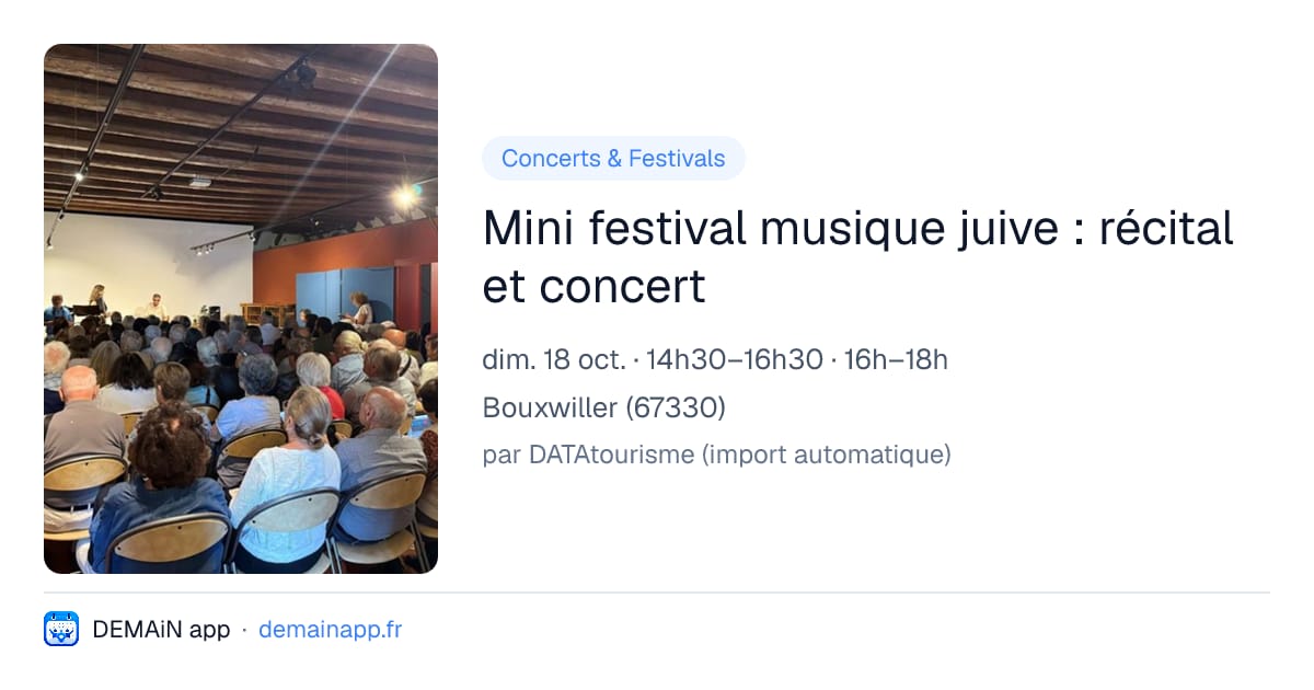 Mini festival musique juive : récital et concert — Bouxwiller