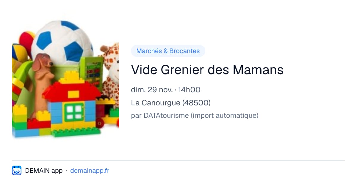 Vide Grenier des Mamans — La Canourgue