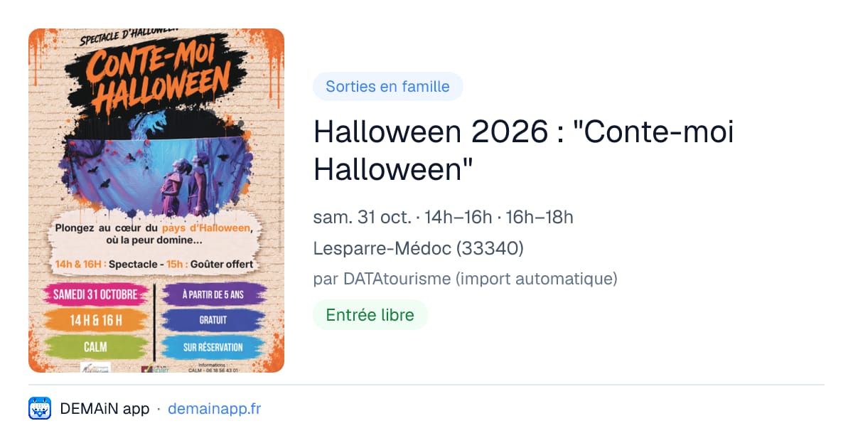 Halloween 2026 : "Conte-moi Halloween" — Lesparre-Médoc