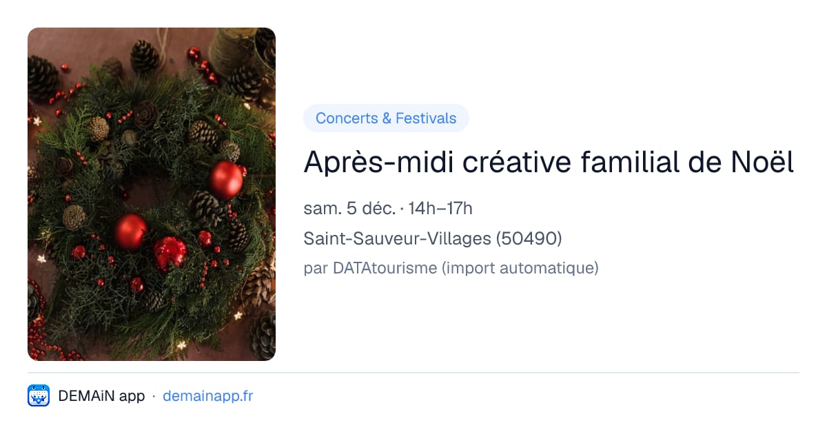 Après-midi créative familial de Noël — Saint-Sauveur-Villages