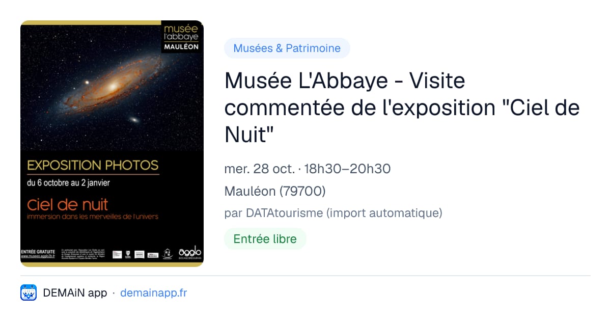 Musée L'Abbaye - Visite commentée de l'exposition "Ciel de Nuit" — Mauléon