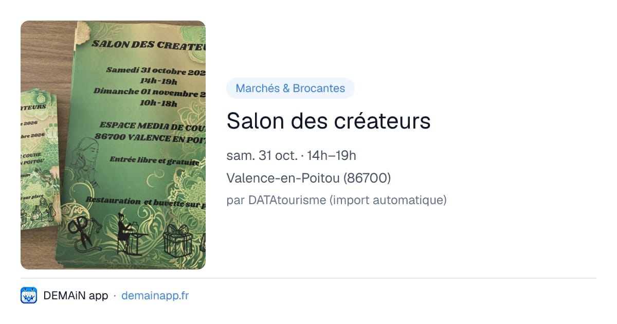 Salon des créateurs — Valence-en-Poitou