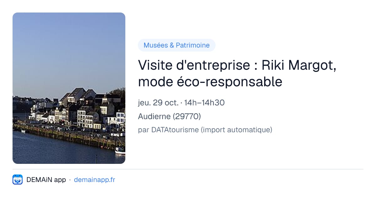 Visite d'entreprise : Riki Margot, mode éco-responsable — Audierne