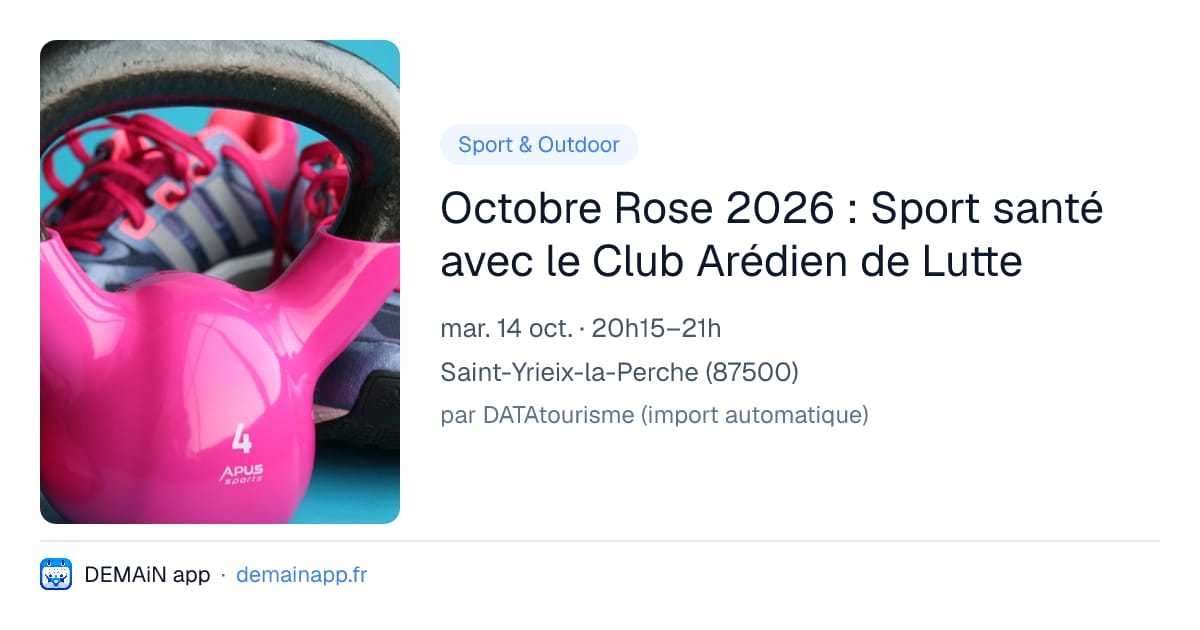 Octobre Rose 2026 : Sport santé avec le Club Arédien de Lutte — Saint-Yrieix-la-Perche