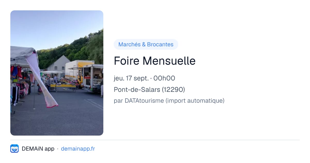 Foire Mensuelle — Pont-de-Salars