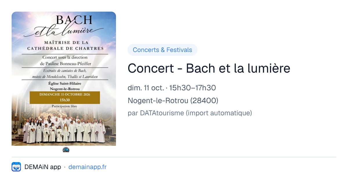 Concert - Bach et la lumière — Nogent-le-Rotrou