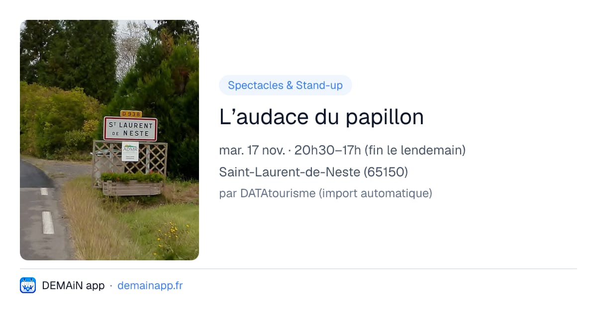 L’audace du papillon — Saint-Laurent-de-Neste