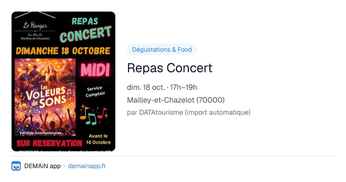 Repas Concert — Mailley-et-Chazelot