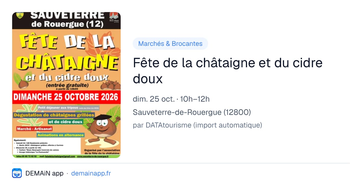 Fête de la châtaigne et du cidre doux — Sauveterre-de-Rouergue