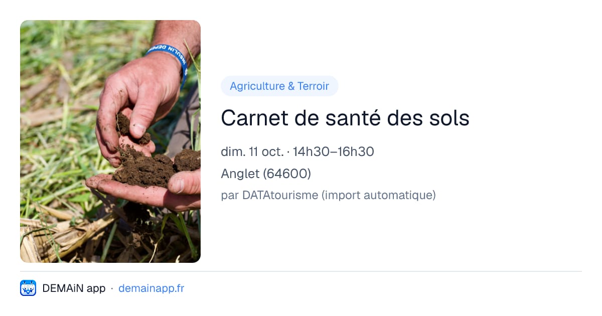 Carnet de santé des sols — Anglet