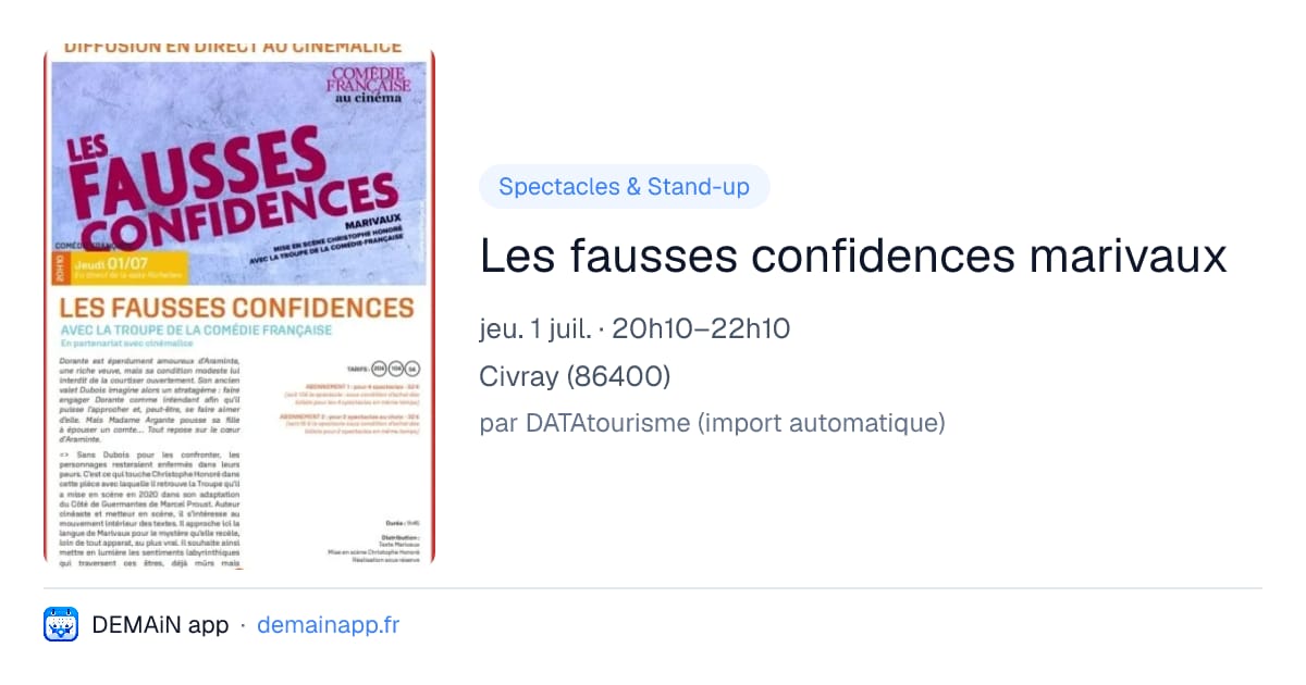 Les fausses confidences marivaux — Civray