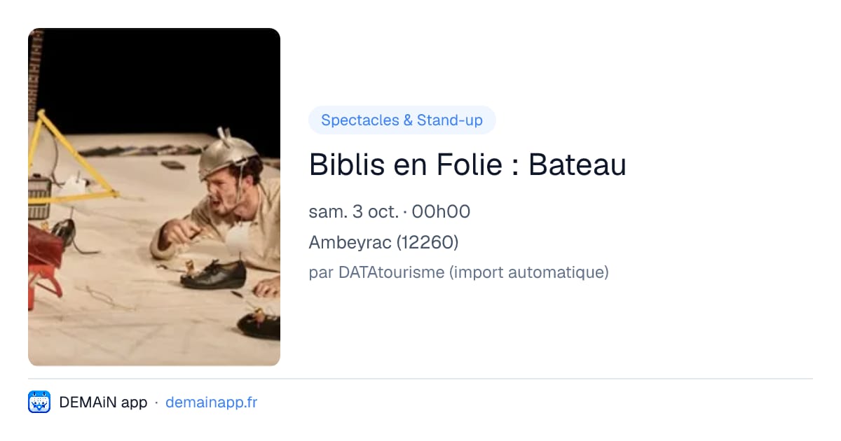 Biblis en Folie : Bateau — Ambeyrac