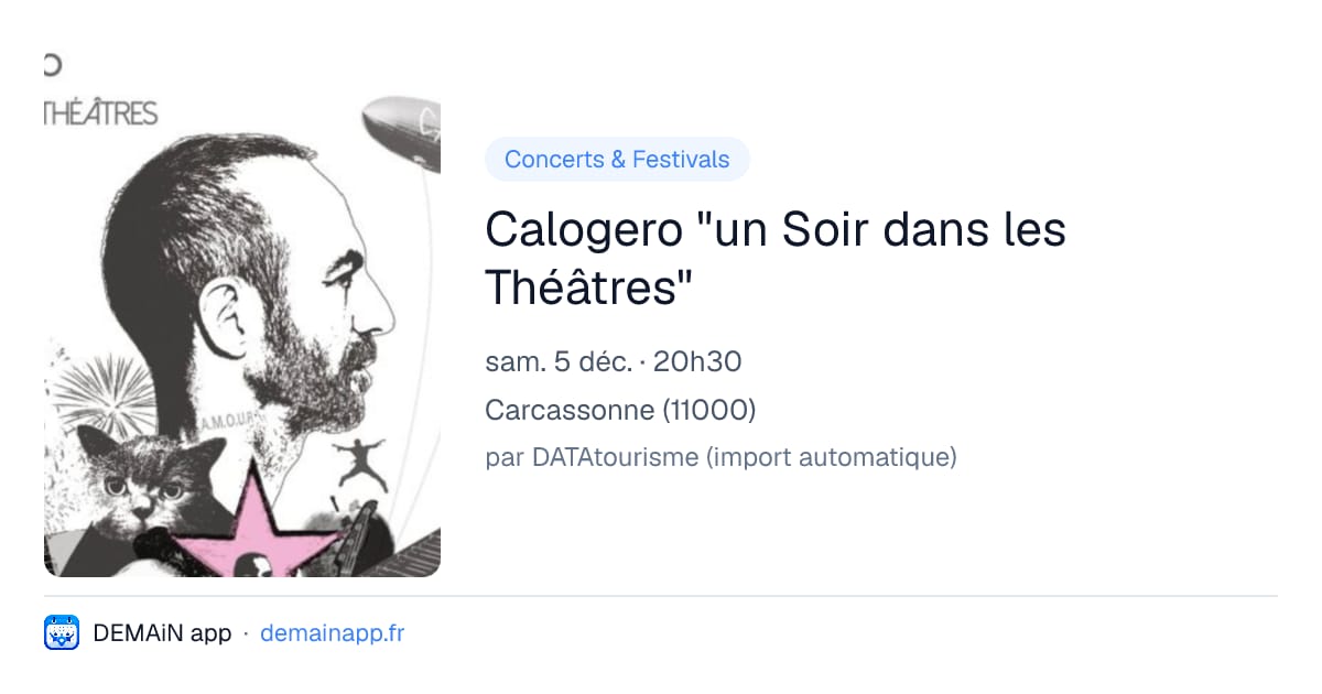 Calogero "un Soir dans les Théâtres" — Carcassonne