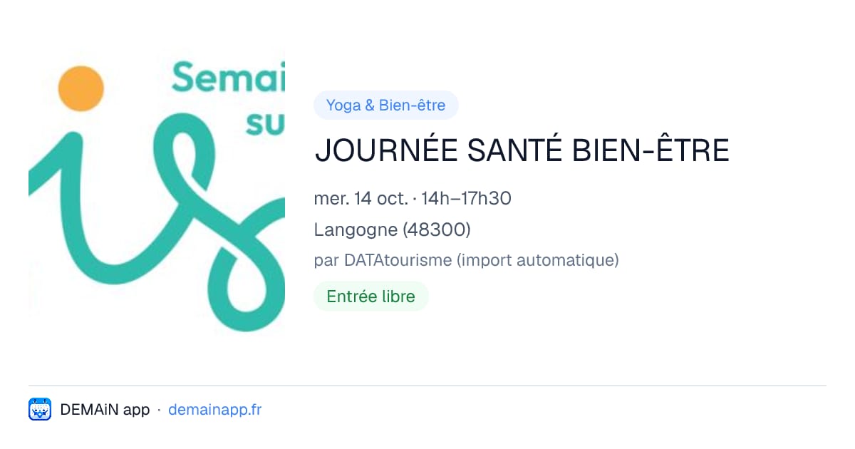 JOURNÉE SANTÉ BIEN-ÊTRE — Langogne