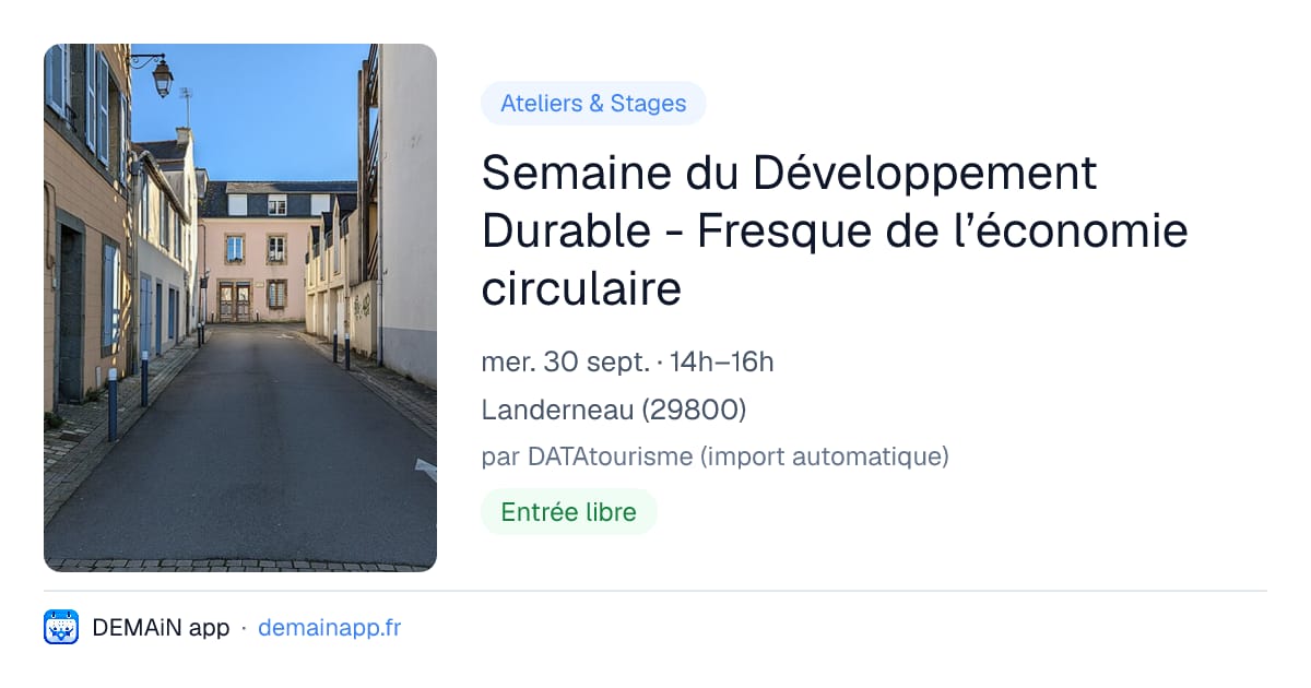 Semaine du Développement Durable - Fresque de l’économie circulaire — Landerneau