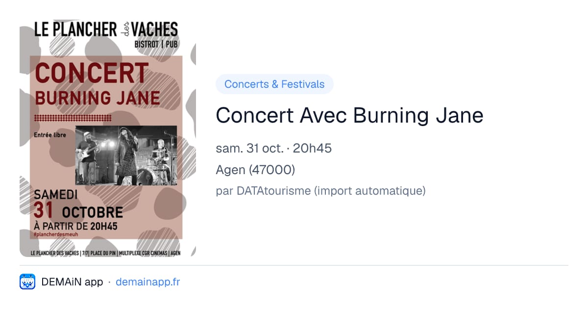 Concert Avec Burning Jane — Agen