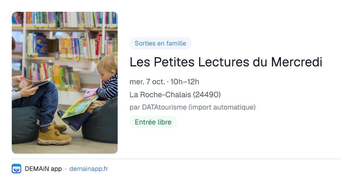 Les Petites Lectures du Mercredi — La Roche-Chalais