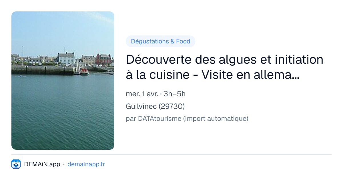 Découverte des algues et initiation à la cuisine - Visite en allemand et anglais — Guilvinec