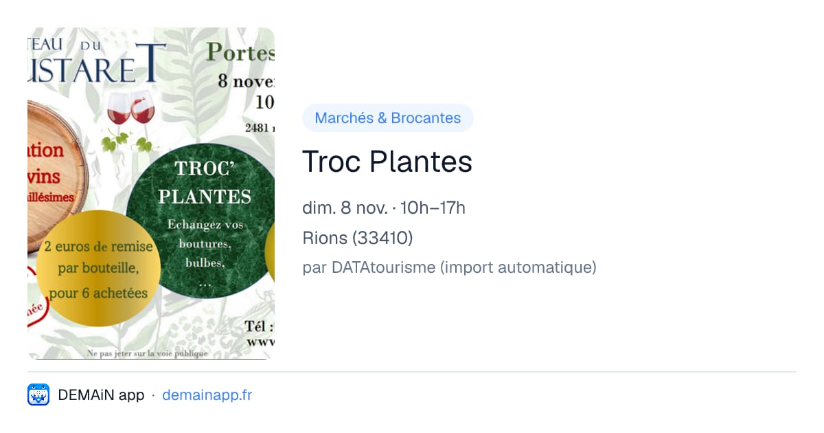 Troc Plantes — Rions