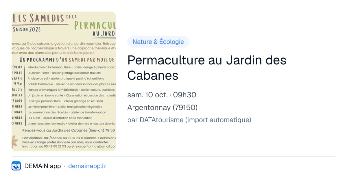 Permaculture au Jardin des Cabanes — Argentonnay