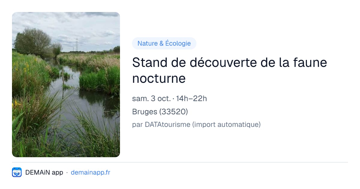 Stand de découverte de la faune nocturne — Bruges