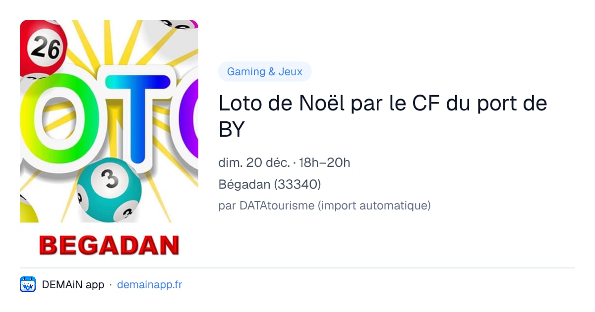 Loto de Noël par le CF du port de BY — Bégadan