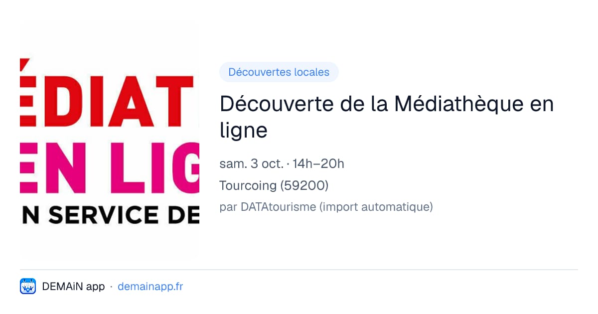 Découverte de la Médiathèque en ligne — Tourcoing