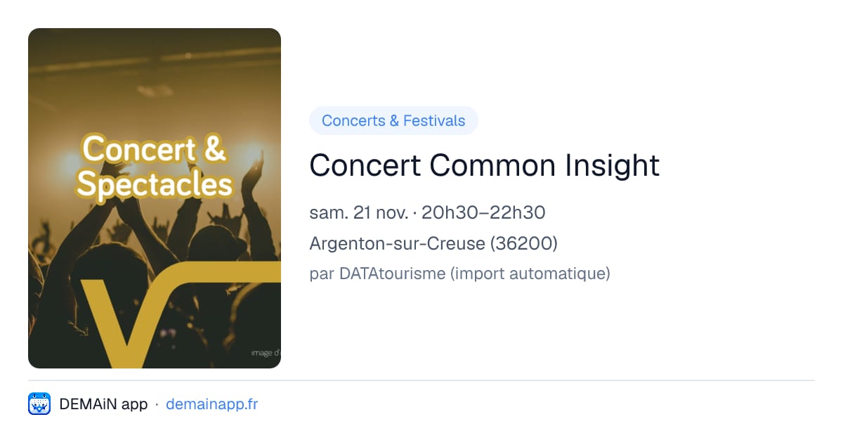 Concert Common Insight — Argenton-sur-Creuse