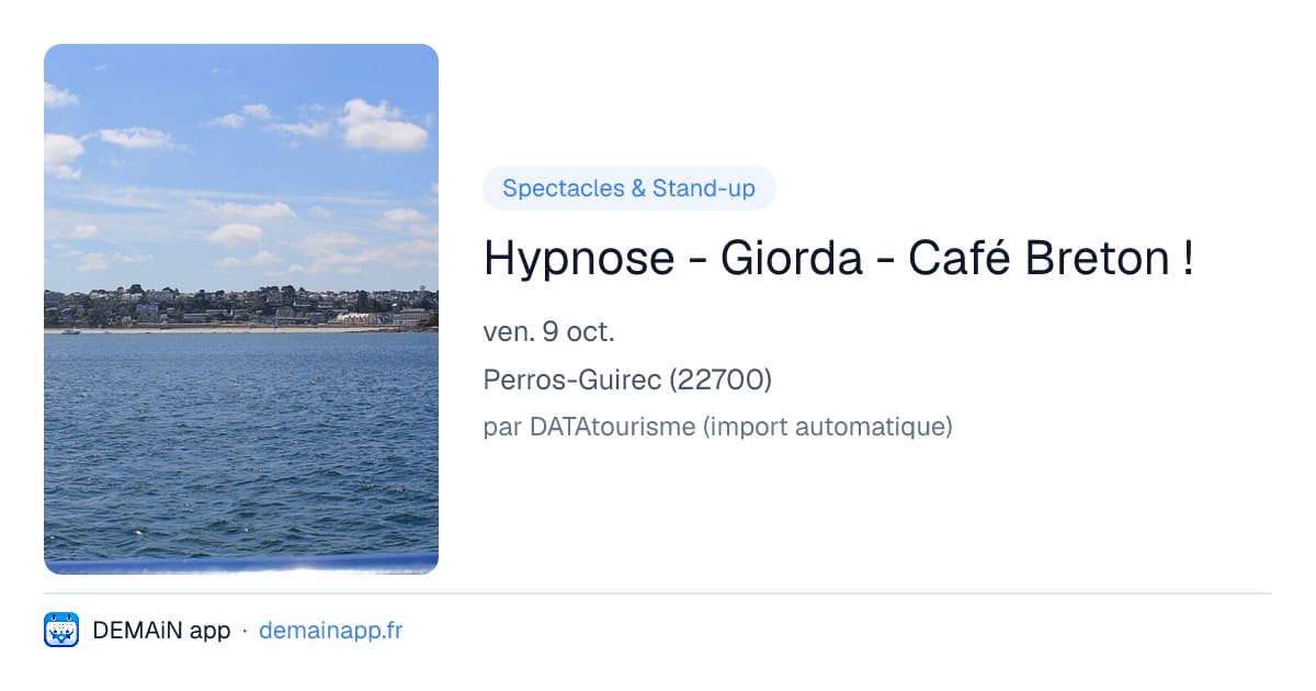 Hypnose - Giorda - Café Breton ! — Perros-Guirec