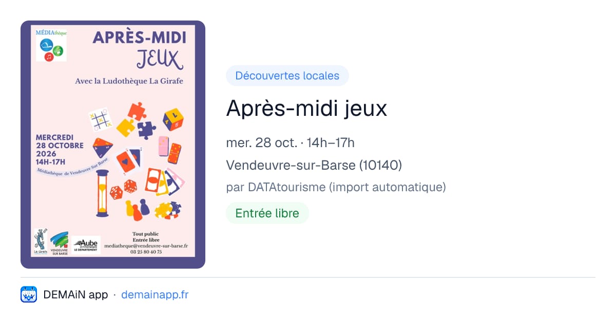 Après-midi jeux — Vendeuvre-sur-Barse
