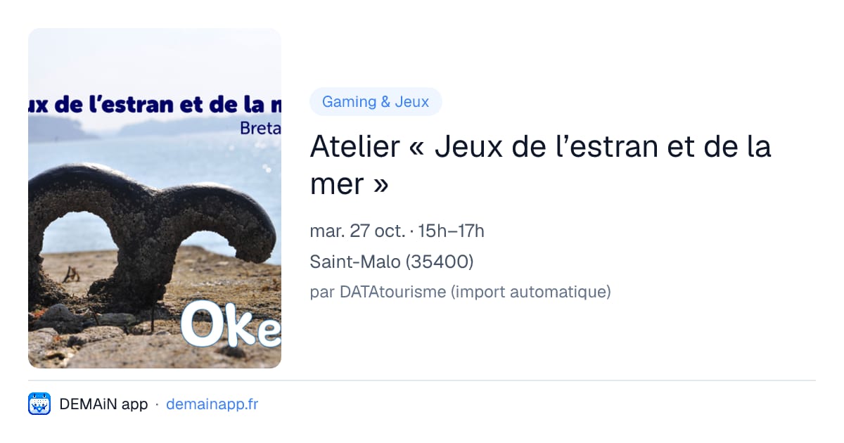 Atelier « Jeux de l’estran et de la mer » — Saint-Malo