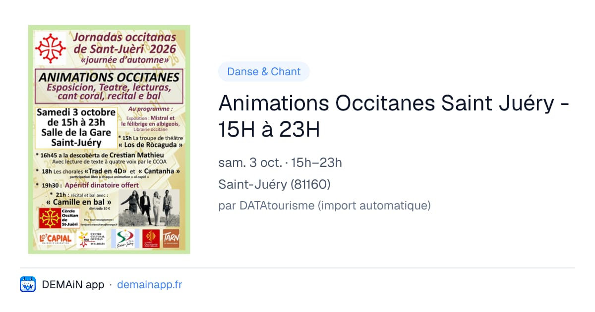 Animations Occitanes Saint Juéry - 15H à 23H — Saint-Juéry
