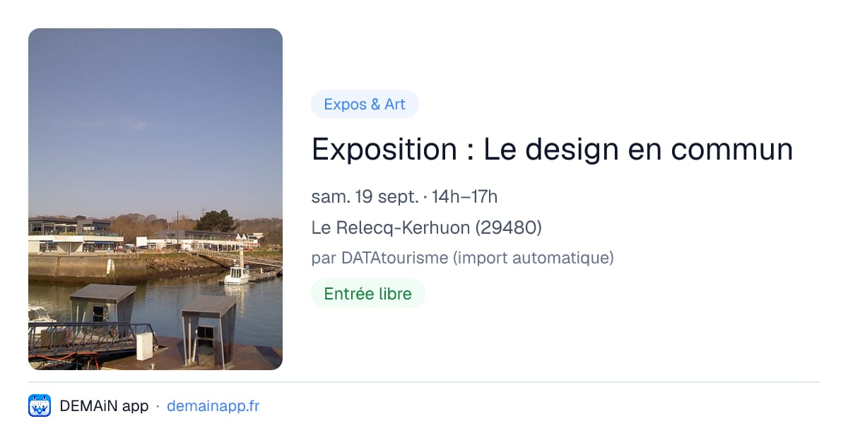 Exposition : Le design en commun — Le Relecq-Kerhuon