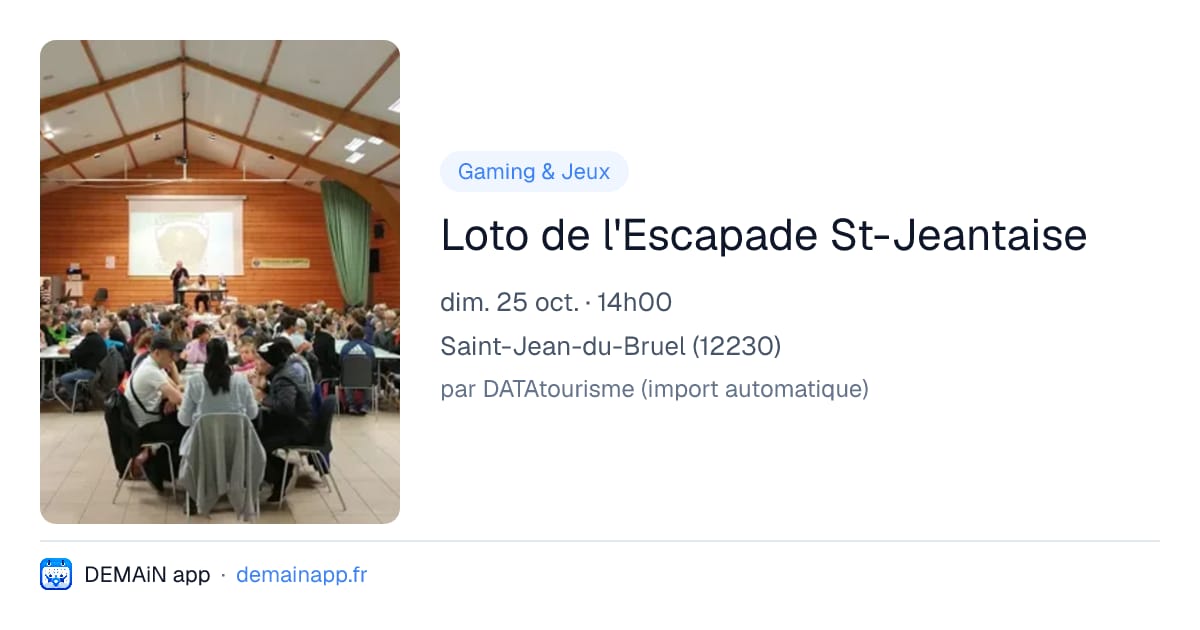 Loto de l'Escapade St-Jeantaise — Saint-Jean-du-Bruel
