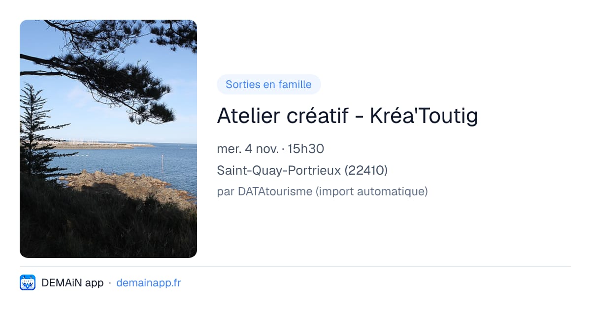Atelier créatif - Kréa'Toutig — Saint-Quay-Portrieux