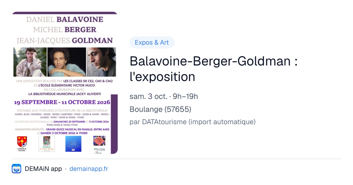 Balavoine-Berger-Goldman : l'exposition — Boulange